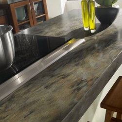Reverse fabrication of Corian&reg; Sorrel for a unique look. - Kitchen Countertops