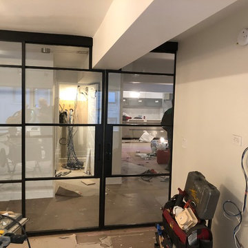 Steel & Glass Sliding Double Doors Wall