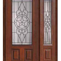Prehung Sidelight Door 80 Fiberglass Brazos 2 Panel 3/4 Lite Glass - Front Doors