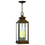 Hinkley - Revere 3-Light Outdoor Pendant, Solid Brass, Sienna Clear Seedy Glass - Hinkley Lighting has been driven by a passion to blend design and function in creating quality products that enhance your life.