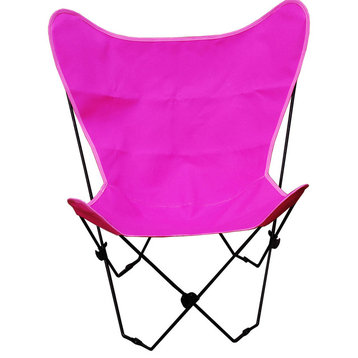 Butterfly Chair and Cover Combo With Black Frame, Pink