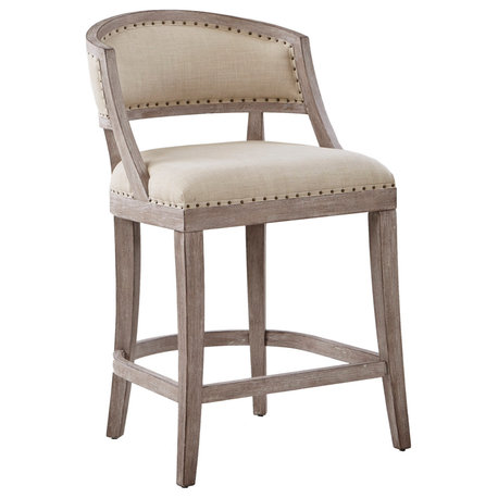 Madison Park Tuscan Counter Stool Natural Wood Finish