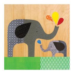 Petit Collage - Elephant Baby Splash Collage - Artwork