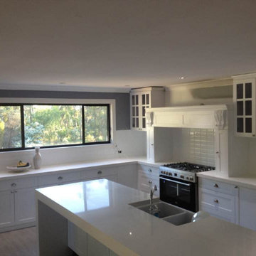 Finished  white kitchen cabinet