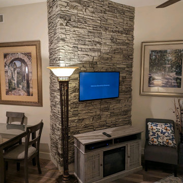 Corner Accent Wall Using Arctic Smoke Stacked Stone