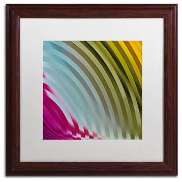 Color Bakery 'Satin I' Art, Wood Frame, White Matte, 16"x16"