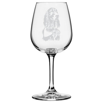 Irish Setter Dog Themed Etched All Purpose 12.75oz. Libbey Wine Glass