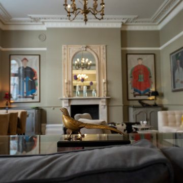 Reception room focal wall · Custom built-in cabinetry · JK Build & Design, Westm