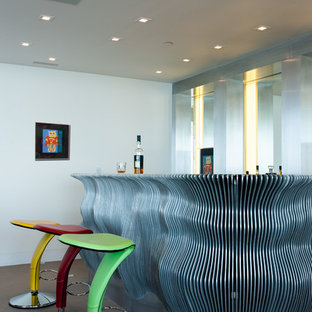 サンフランシスコの大きいモダンスタイルのおしゃれなウェットバー (コンクリートの床) の写真