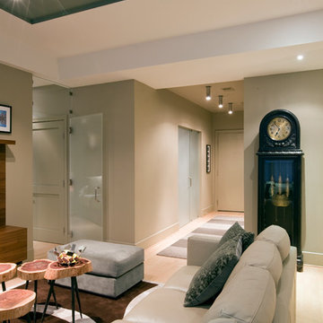 Living room with leather sectional