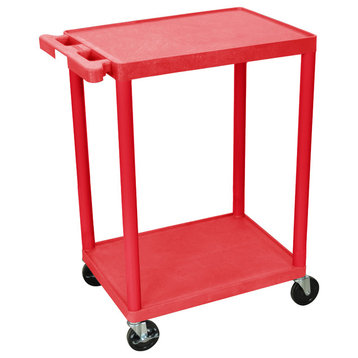 Luxor 2-Shelf Utility Cart, Red