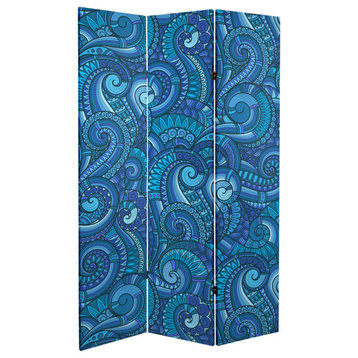 6' Tall Double Sided Psychedelic Wallpaper Canvas Room Divider