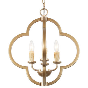 LNC 4-Lights Modern Abstract Metal Polished Gold Chandelier for Dining Room