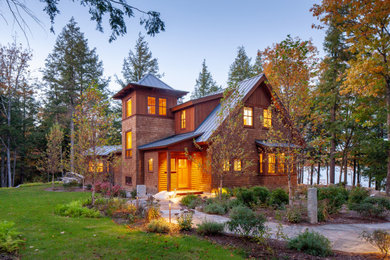 Inspiration for a craftsman home design remodel in Portland Maine