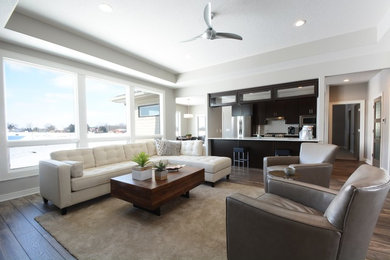 Inspiration for a contemporary open concept living room remodel in Other