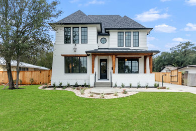 Example of a transitional exterior home design in Birmingham