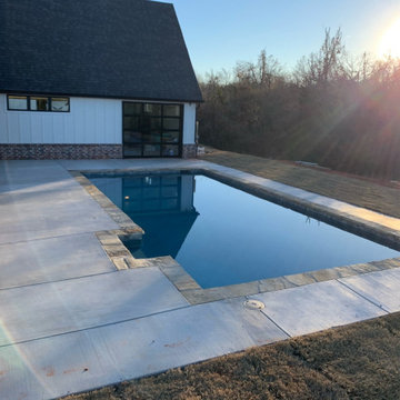 Custom rectangle pool with Flagstone Coping