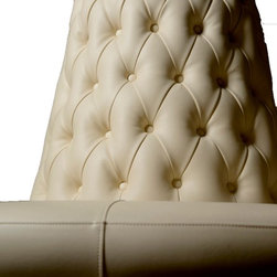 Cream Faux Leather Circle Borne Settee Sofa - Products
