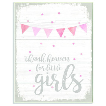The Kids Room by Stupell Thank Heaven Girls Pink Kids Word Design, 13 x 19