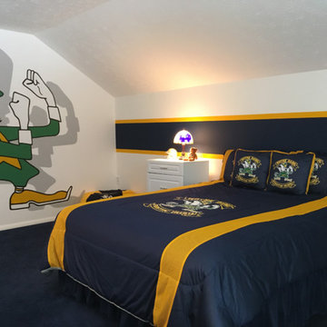 Notre Dame Fighting Irish Themed Murals, painted in a bedroom loft by Tom Taylor