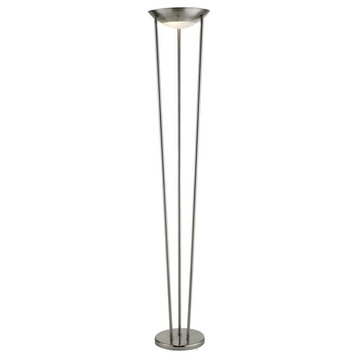 Adesso Odyssey Tall Floor Lamp, Satin Steel, 5233-22