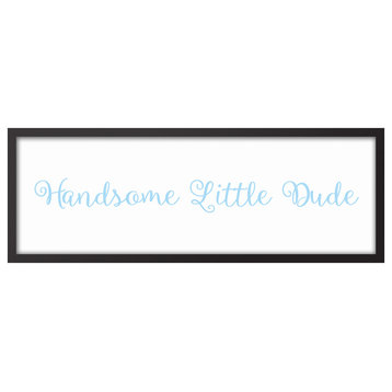 Handsome Little Dude 12"x36" Black Framed Canvas, Blue