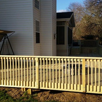 Custom multi-level deck with fire pit
