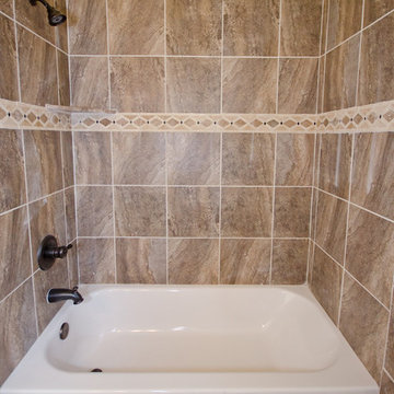 Unique Tile Pattern in Guest Bathroom