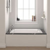 Drop-In White Soaking Bathtub, Fiberglass Acrylic, 60"l X 30"w X 19"h
