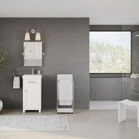 Mia Bathroom Vanity, White, 18", Single Sink