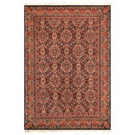Bareens Designer Rugs - Paracha Pak Persian Alix Black/Rust Wool Rug - 5'11'' x 9'0'' - Designed with mesmerizing intricacy and gorgeous color palette, this hand-knotted masterpiece demonstrates the beauty and electrifying thrill of Pak Persian art. These meticulously hand-knotted Pak-Persian rug is made with pure wool and features breathtaking traditional, transitional, and tribal designs in bold luxurious color pallets. Known for their intricate designs these rugs are a reproduction of Persian rugs, made in Pakistan with unique Mughal designs. Made by master weavers using the same Persian texture, design and dying technique, we wanted to produce the most significant manifestation of Persian art, life, and culture. This rug is most famous for its exceptional quality, incredible designs, patterns, and vibrant rich color. Pak-Persian rugs made with Persian weave with high knot counts, which enables the high intricacy and detail found in the patterns are also referred to as "State of art", each color adds a rich beautiful detail in the artwork of this rug. The design, color, and beautiful chromatic composition with a vibrant sheen with intricate designs, exude beauty, elegance, and quality make this rug a masterpiece of its own.