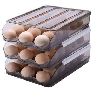 OnDisplay Stackable Acrylic Gravity Egg Tray Holder for Fridge - Food-Safe PET