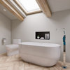 ALFI brand AB8838 59 inch White Oval Acrylic Free Standing Soaking Bathtub