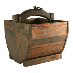 Vintage Wooden Bucket - Baskets