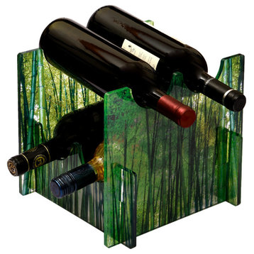 4 Bottle Acrylic Wine Rack, Green