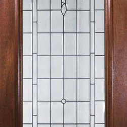 Pre-hung Single Door 96 Wood Mahogany Palacio Round Top Radius Lite - Front Doors