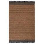 Jaipur Living - Jaipur Living Saanvi Natural Border Tan/Black Area Rug (9'X12') - The Mosaic collection grounds contemporary homes with charming bohemian style and natural texture. The Saanvi area rug features a black border of geometric details, chic fringe, and a versatile jute weave for an entirely global-inspired look.