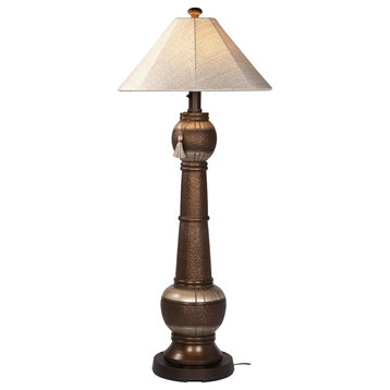 Phoenix Bronze Outdoor Floor Lamp, Bronze/Silver Shade