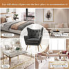 Tufted Accent Chair With Golden Legs, Gray