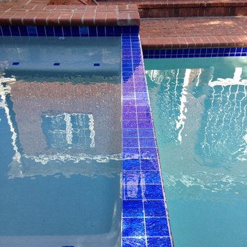 Lightstreams Intense Blue and Aegean Sea Glass Tile Pool & Spa