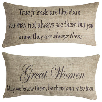 Best Friends Quote Reversible Pillow Cover
