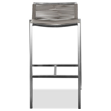 HomeRoots 18" X 16" X 33" Stainless Steel Bar Stool