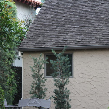 1920s Home in San Marino California, Angle Faced Gutter with Smooth Downspouts