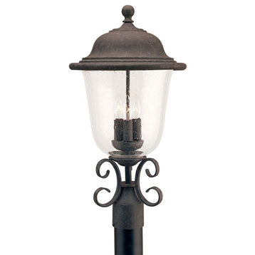 Three Light Outdoor Post Lantern-Oxidized Bronze Finish-Incandescent Lamping