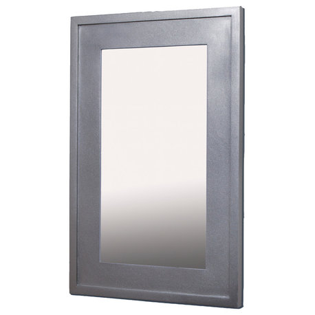 14x24 Fox Hollow Furnishings Mirrored Medicine Cabinet, Silver