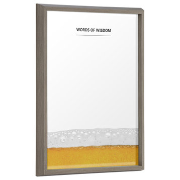 Blake Beer Dry Erase Printed Glass by The Creative Bunch Studio, Gray 18x24