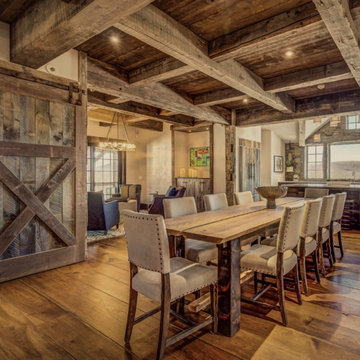 Character Hickory Plank Flooring, Open Concept Living