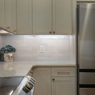 Transitional Kitchen Remodel Done With New Cabinets and Quartzite Countertop