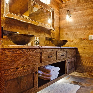 Pine Custom Rustic Home Full Vanity View