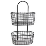 Cheungs - Metal Basket Wall Organizer - Keep your home organized with the Metal Basket Wall Organizer. Perfect for keeping important forms and mail neat and tidy, the Metal Basket Wall Organizer allows you to keep the clutter off of tables and chairs. Crafted from metal and adorned with two woven baskets, the Metal Basket Wall Organizer features a striking black finish and pairs well with a variety of home decor styles. Enhance your efficiency and get organized with the Metal Basket Wall Organizer.